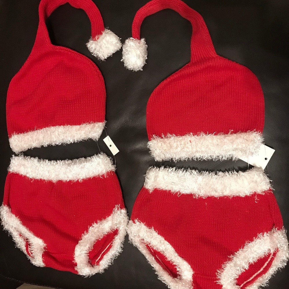 Santa baby diaper cover and hat